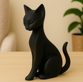 Sleek modern cat statue